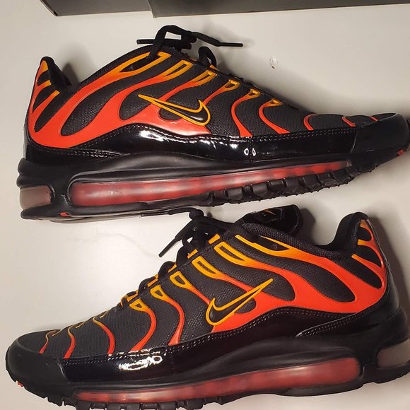 Nike Air Max 97 Plus Black Shock Orange (Men's 9.5us) - Picture 7 of 10
